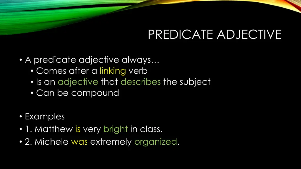 predicate adjective