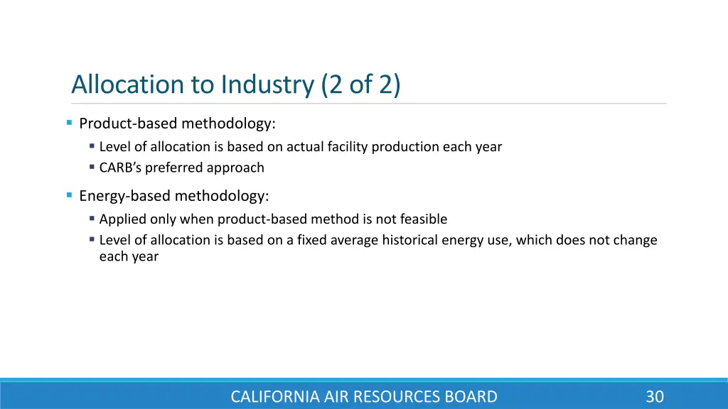 allocation to industry 2 of 2