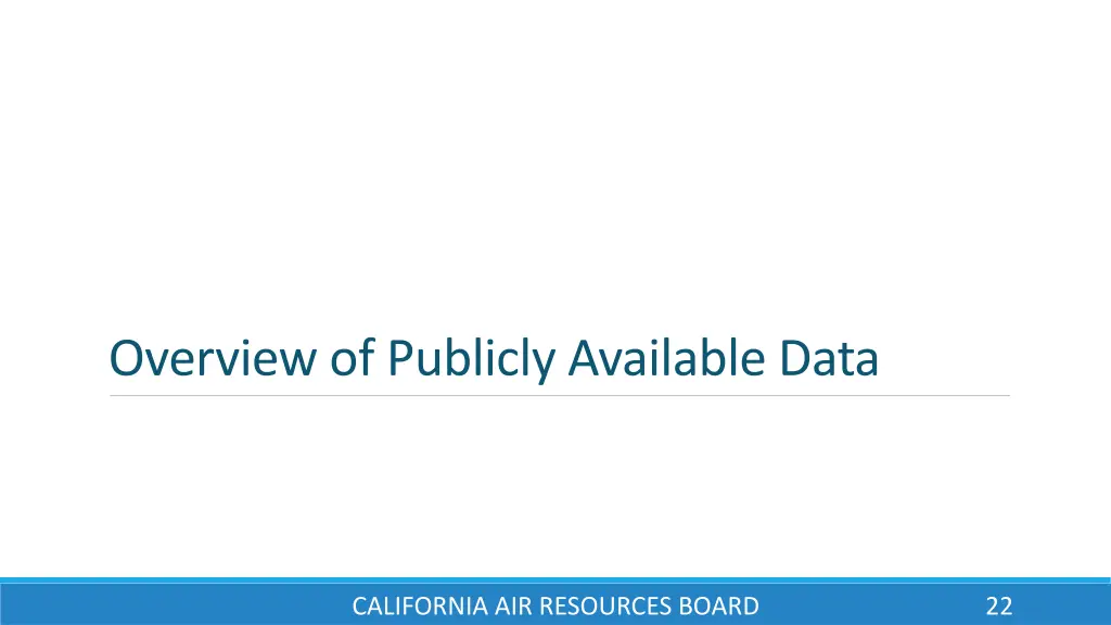 overview of publicly available data