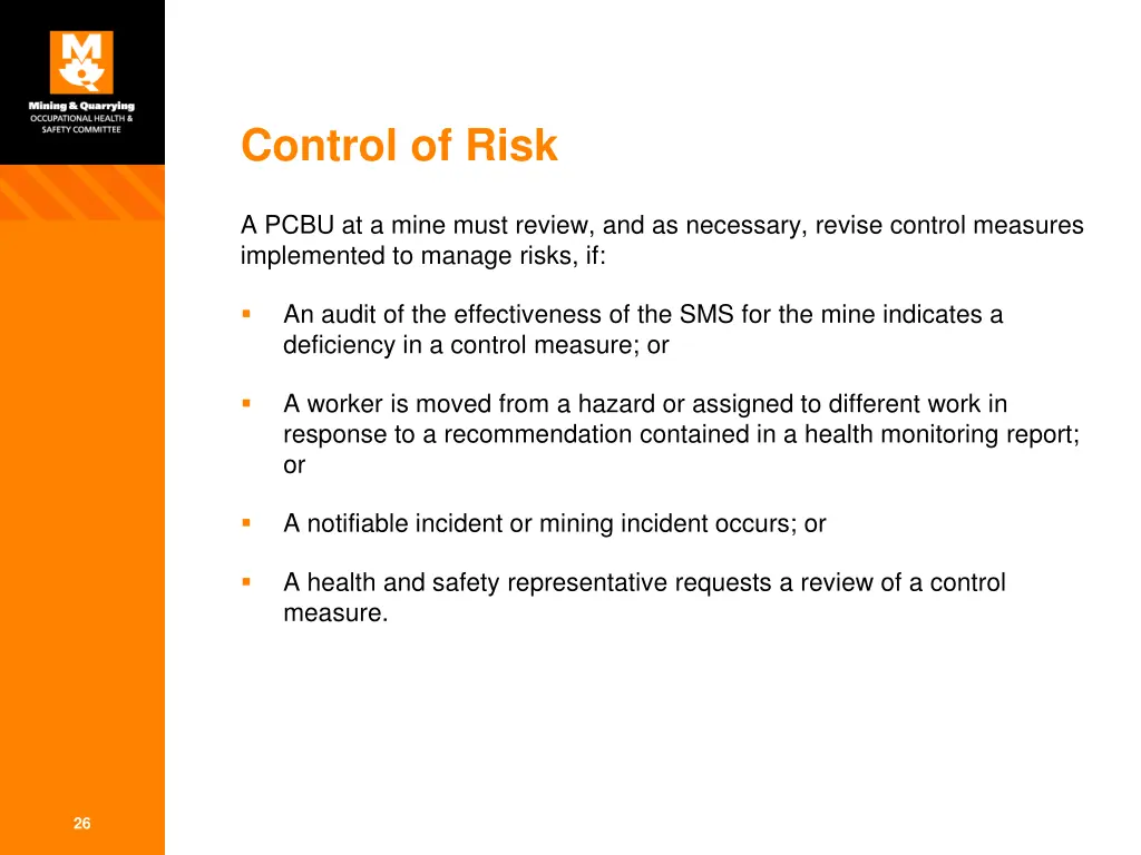 control of risk 1