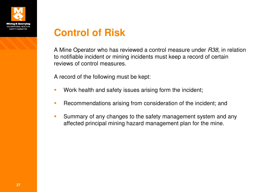 control of risk 2