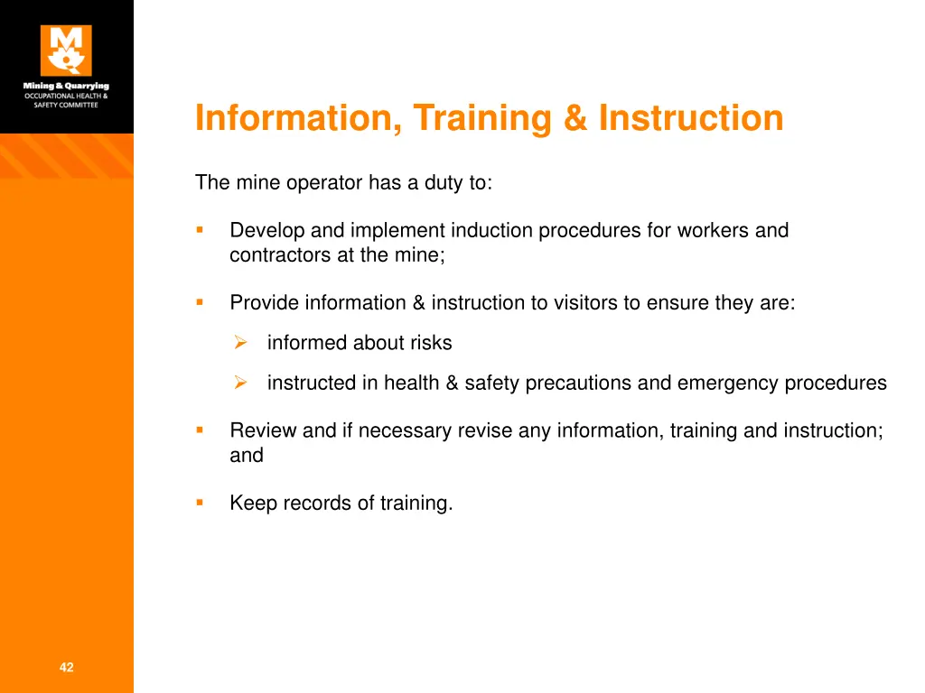 information training instruction 1