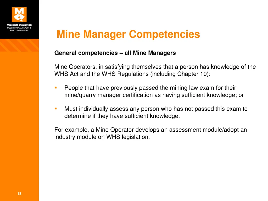 mine manager competencies 2