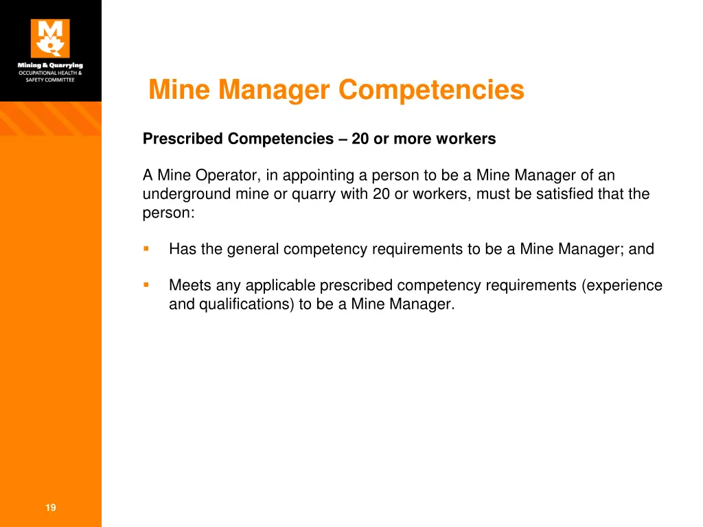 mine manager competencies 3