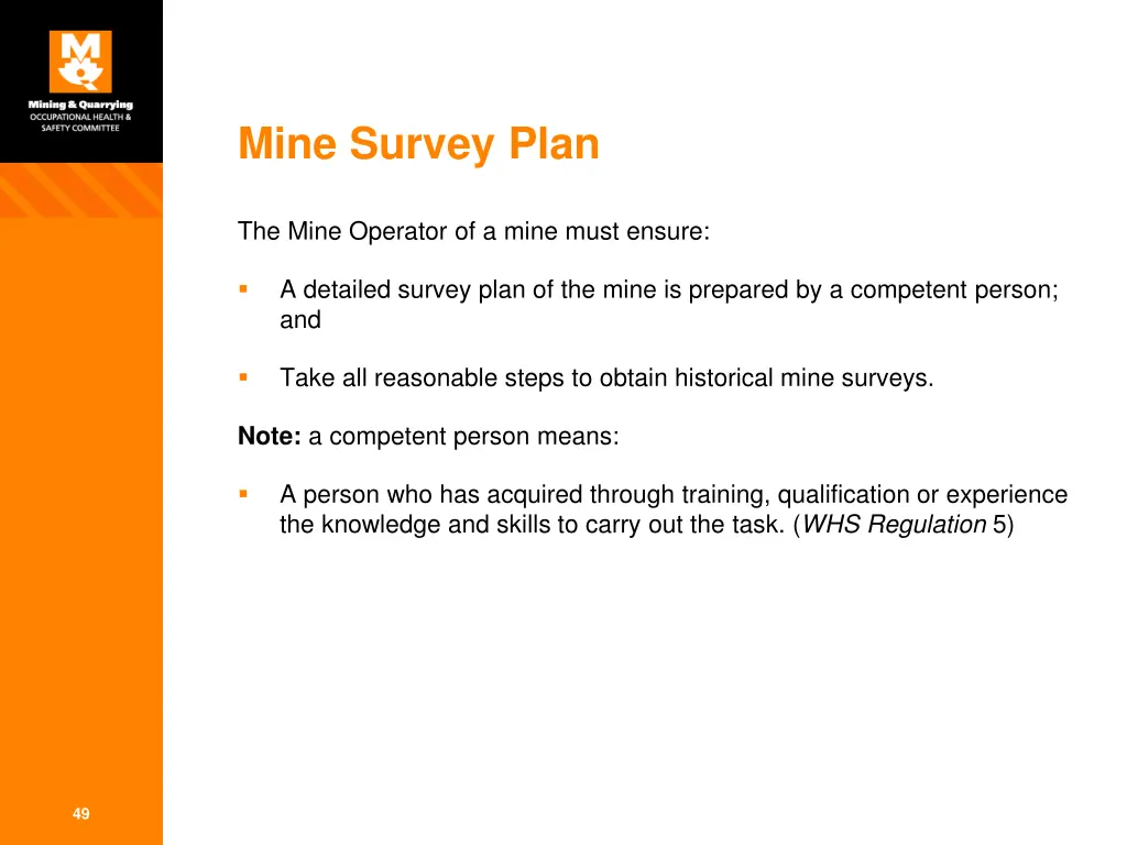 mine survey plan