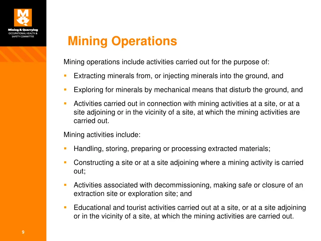 mining operations