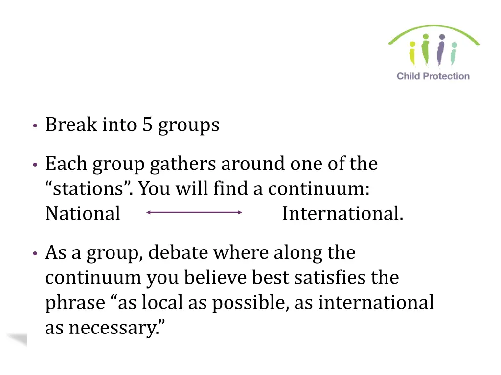 break into 5 groups