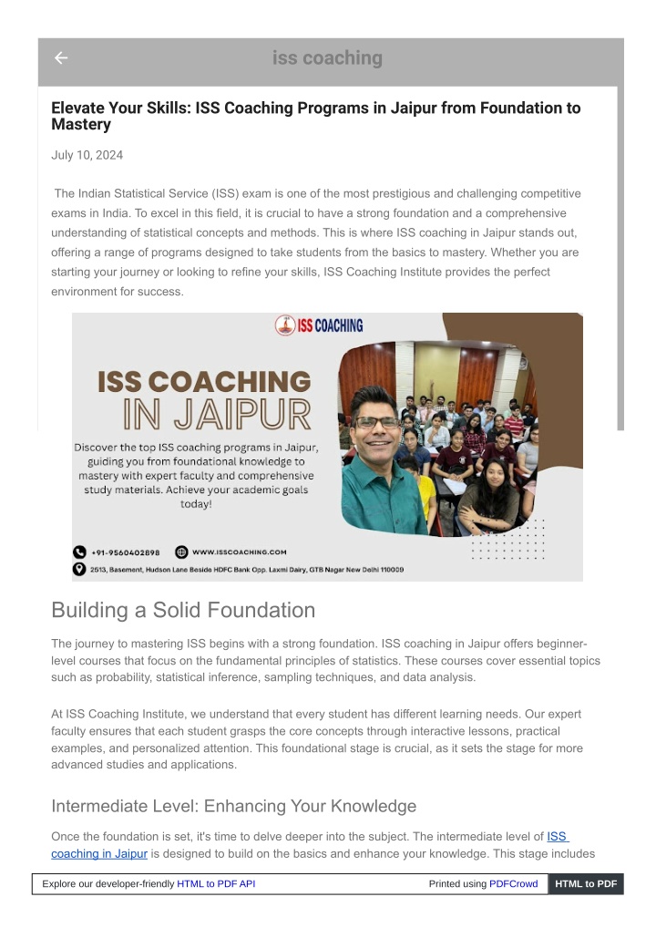 iss coaching