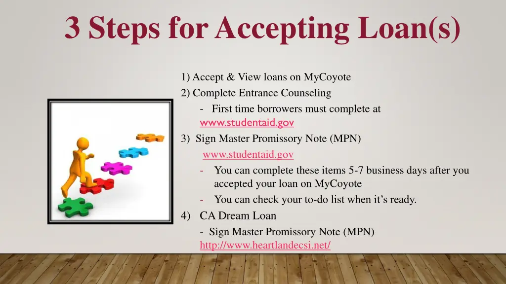 3 steps for accepting loan s