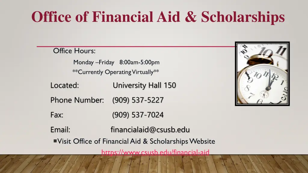 office of financial aid scholarships