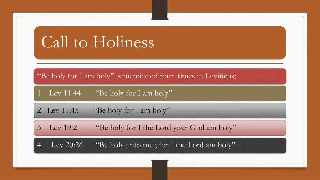 call to holiness 1