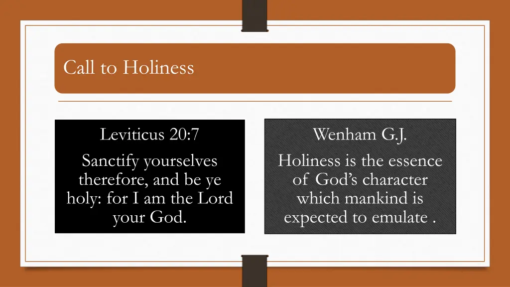 call to holiness