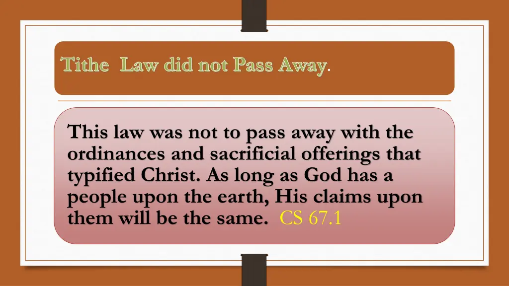 tithe law did not pass away