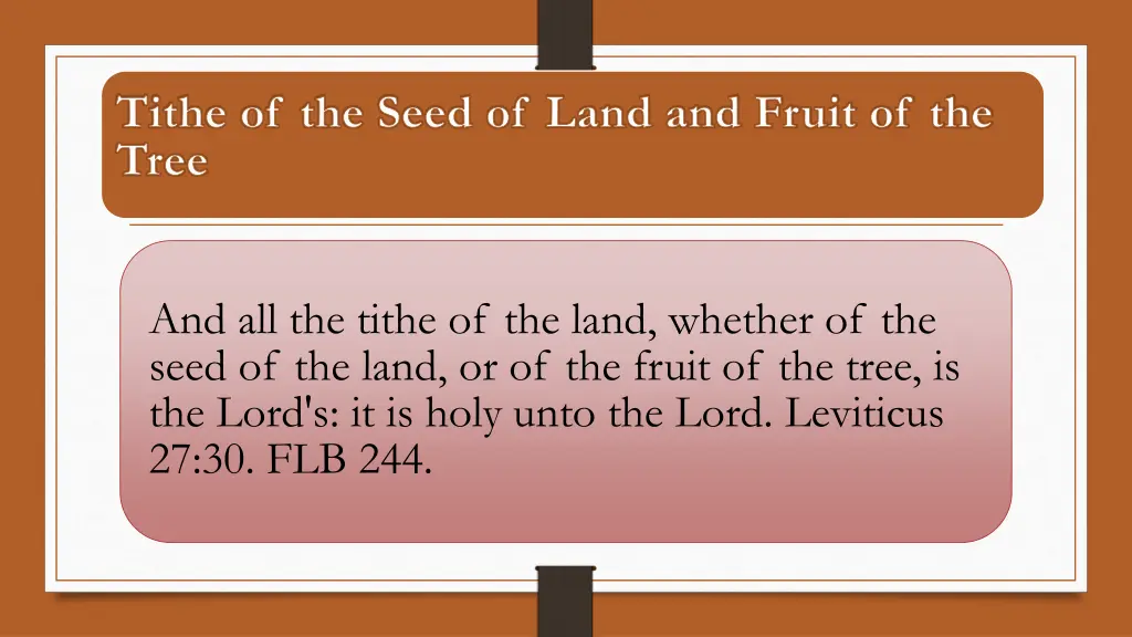 tithe of the seed of land and fruit of the tree