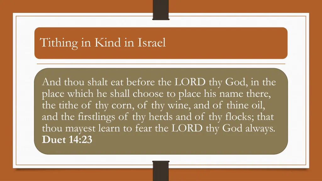 tithing in kind in israel 1