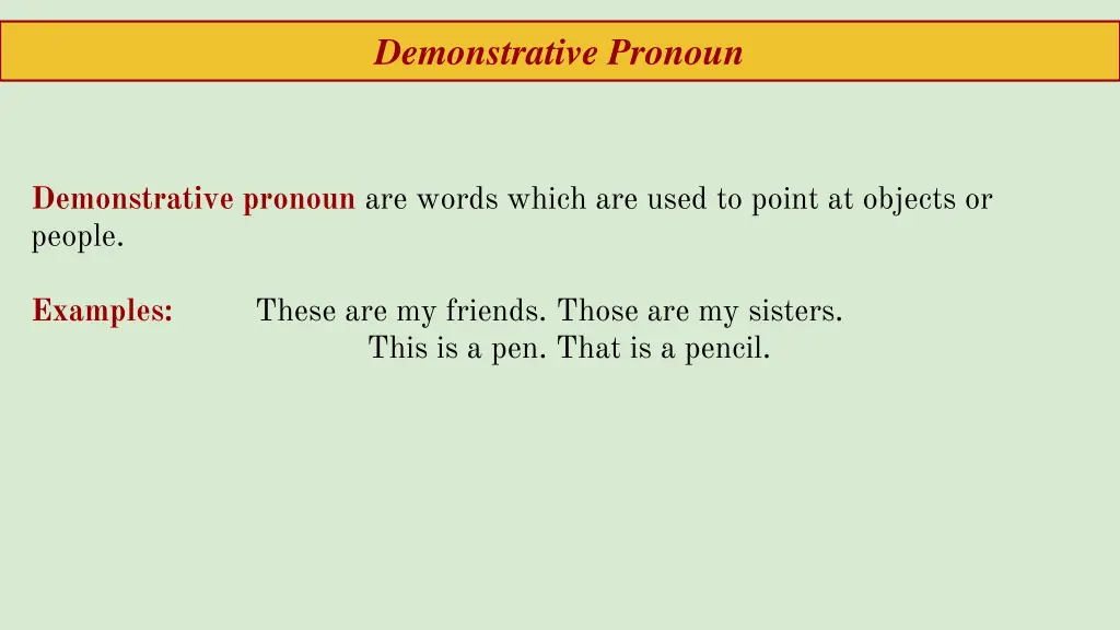 demonstrative pronoun