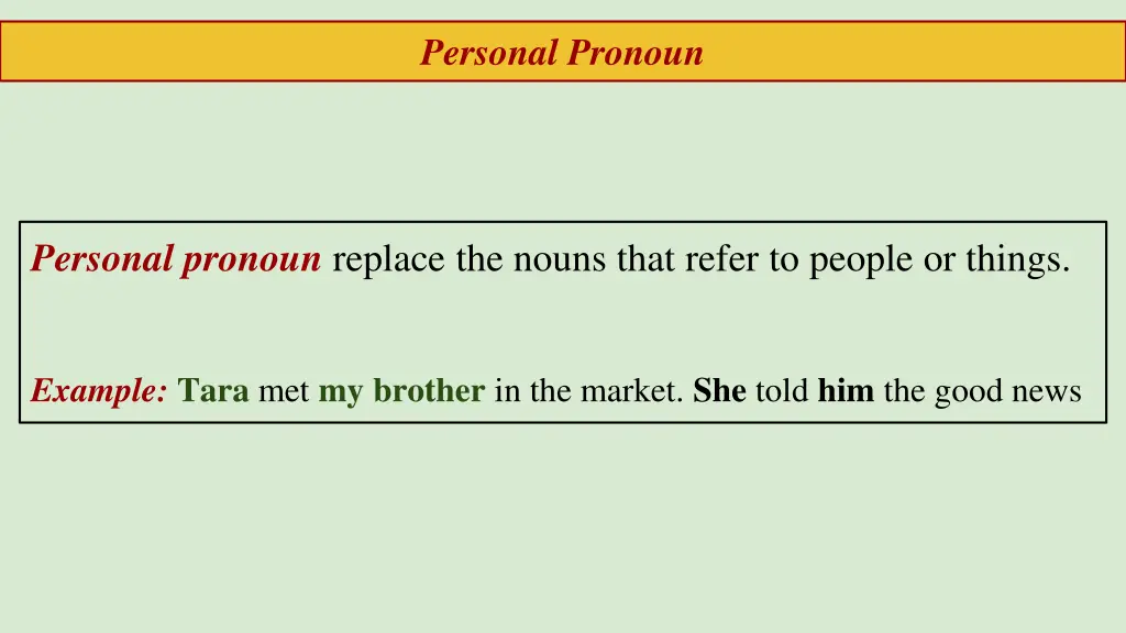 personal pronoun