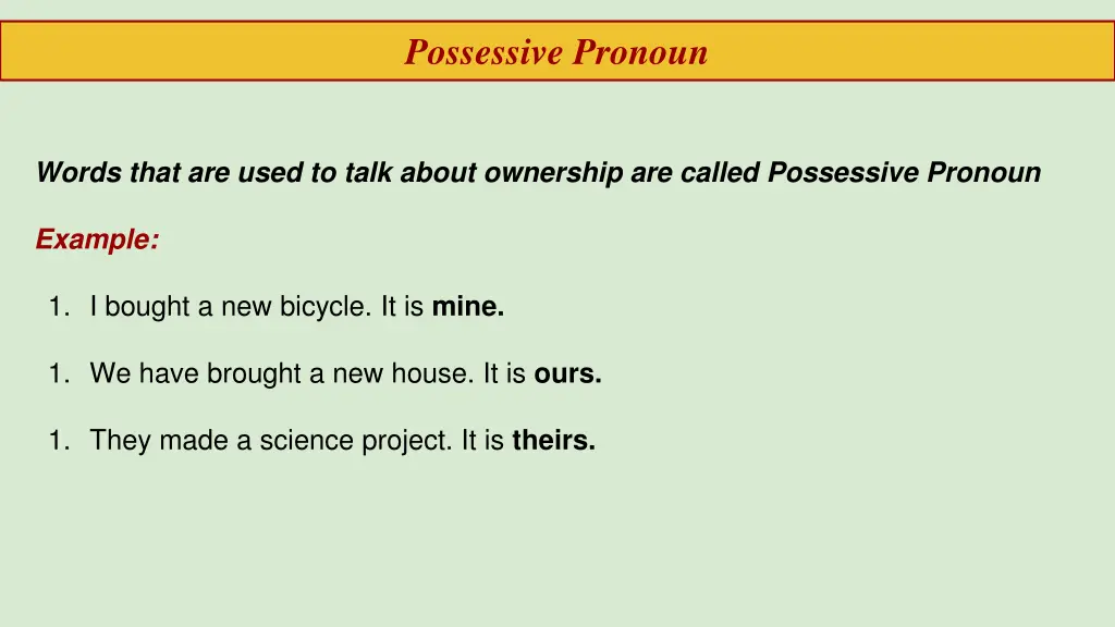 possessive pronoun