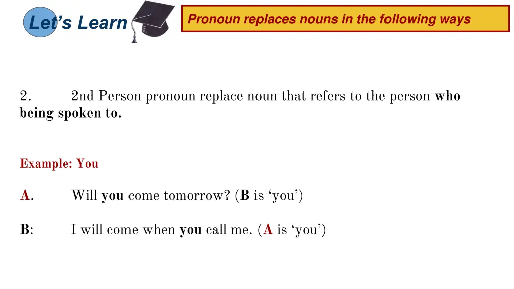 pronoun replaces nouns in the following ways 1