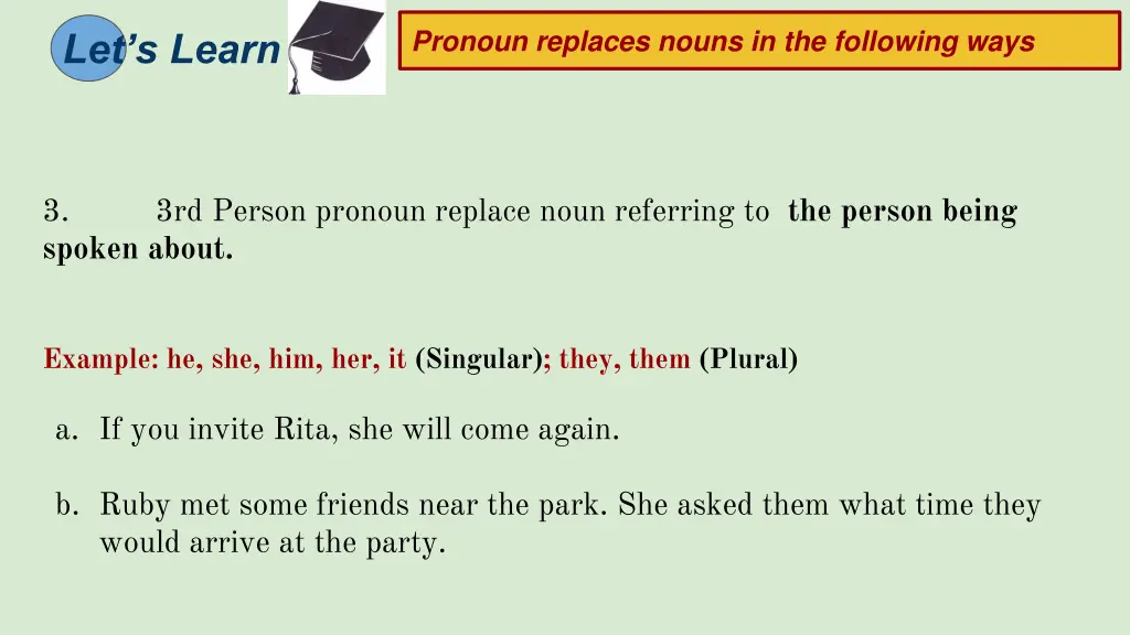 pronoun replaces nouns in the following ways 2