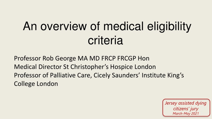 an overview of medical eligibility criteria