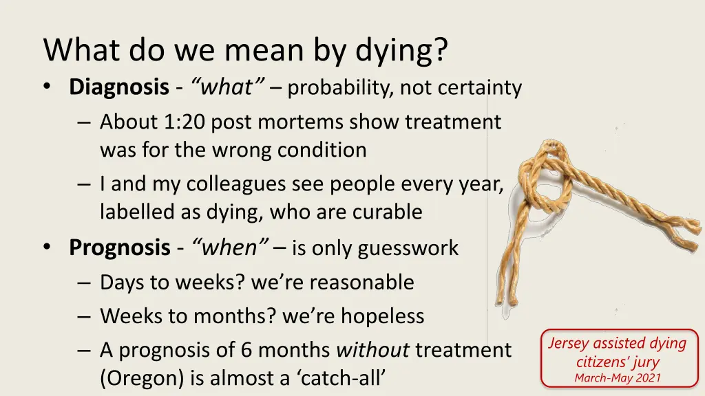 what do we mean by dying diagnosis what