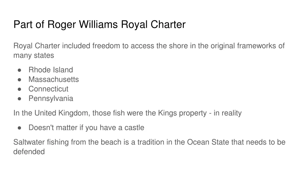 part of roger williams royal charter