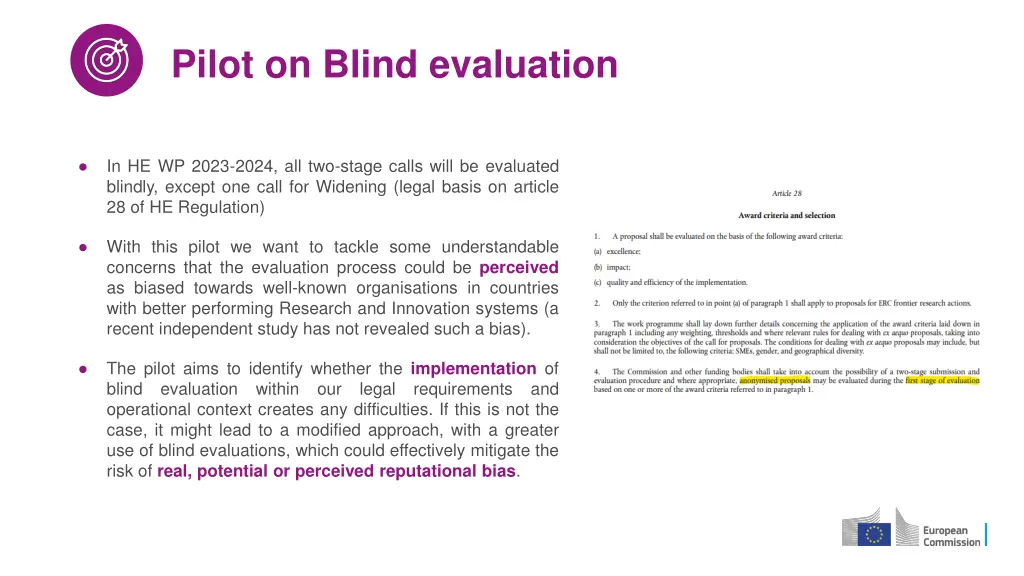 pilot on blind evaluation