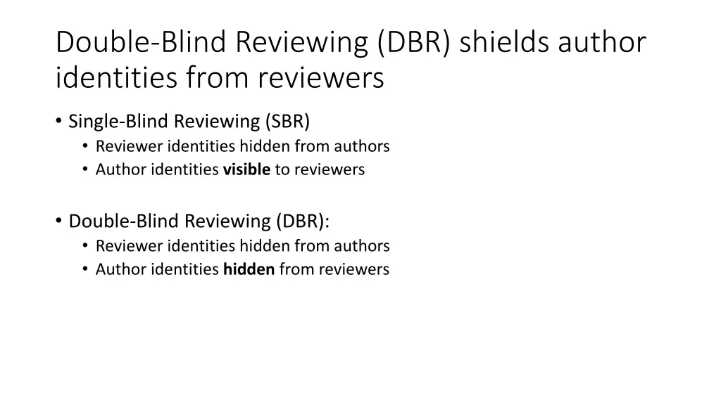 double blind reviewing dbr shields author