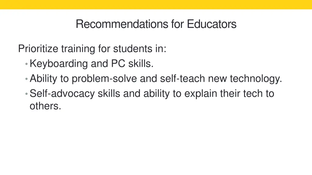 recommendations for educators