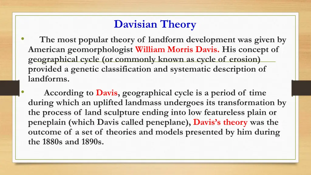 davisian theory