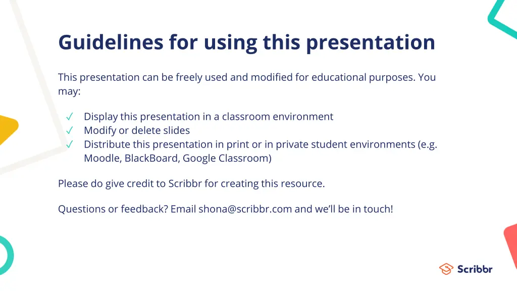 guidelines for using this presentation