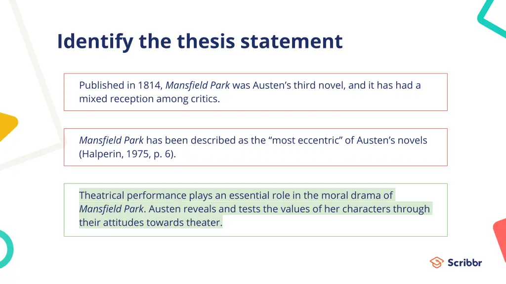 identify the thesis statement 1