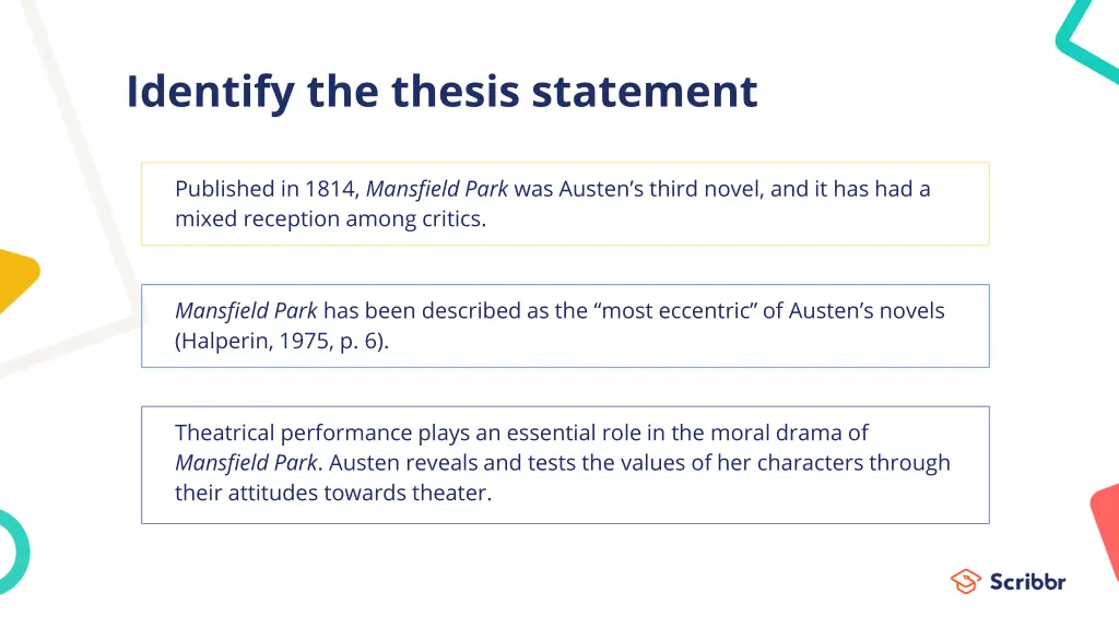 identify the thesis statement