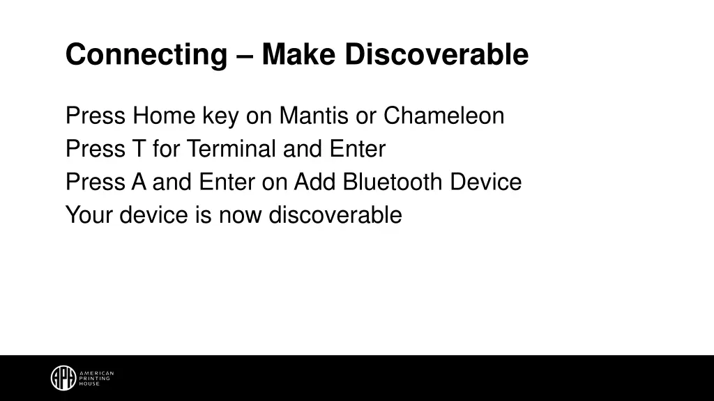 connecting make discoverable