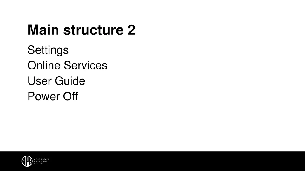 main structure 2 settings online services user