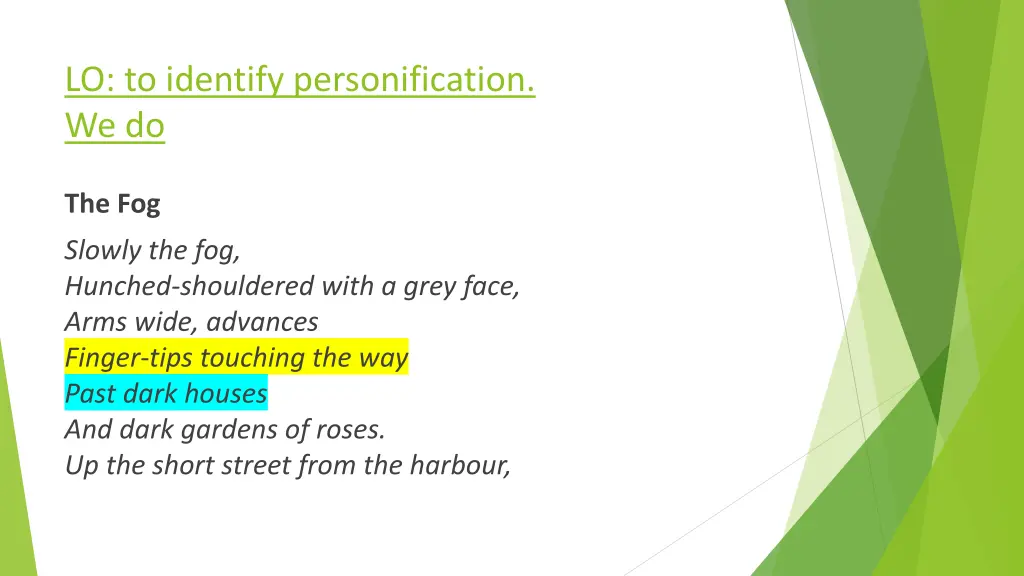 lo to identify personification we do