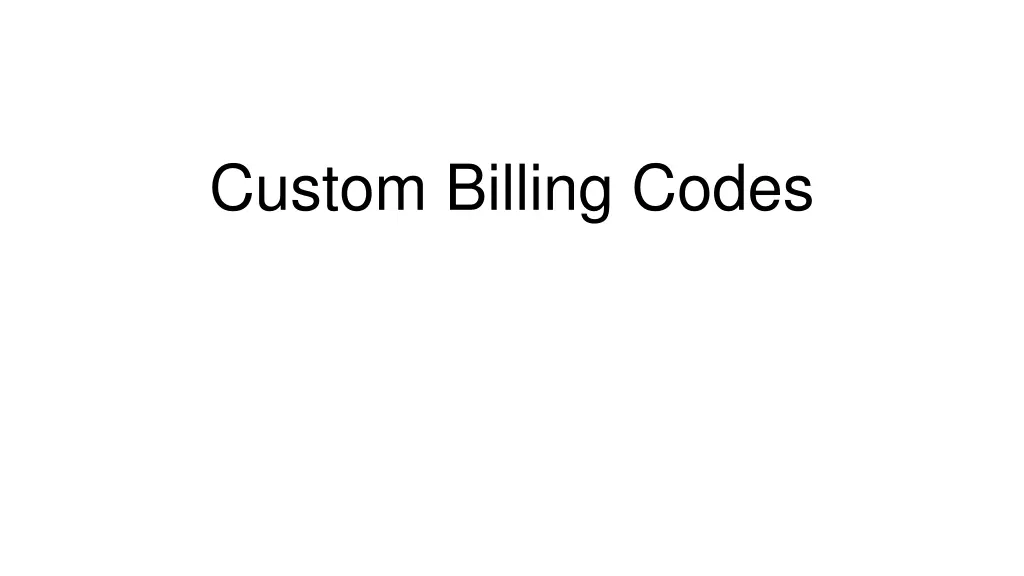 custom billing codes