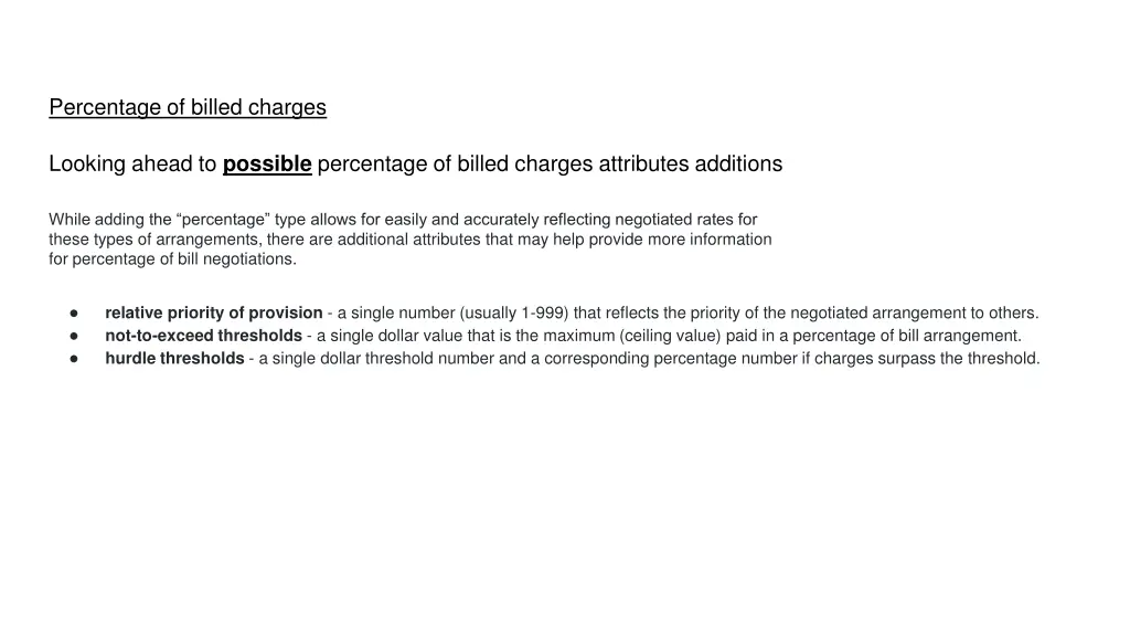 percentage of billed charges 1