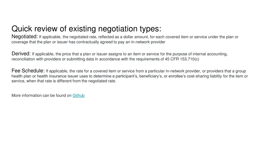 quick review of existing negotiation types