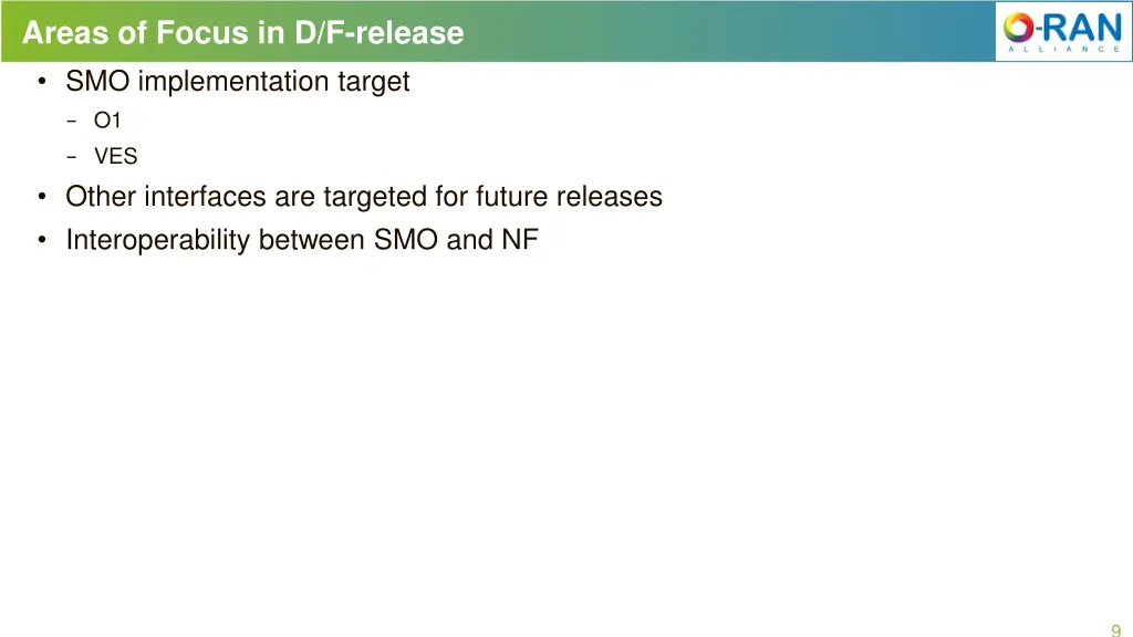 areas of focus in d f release