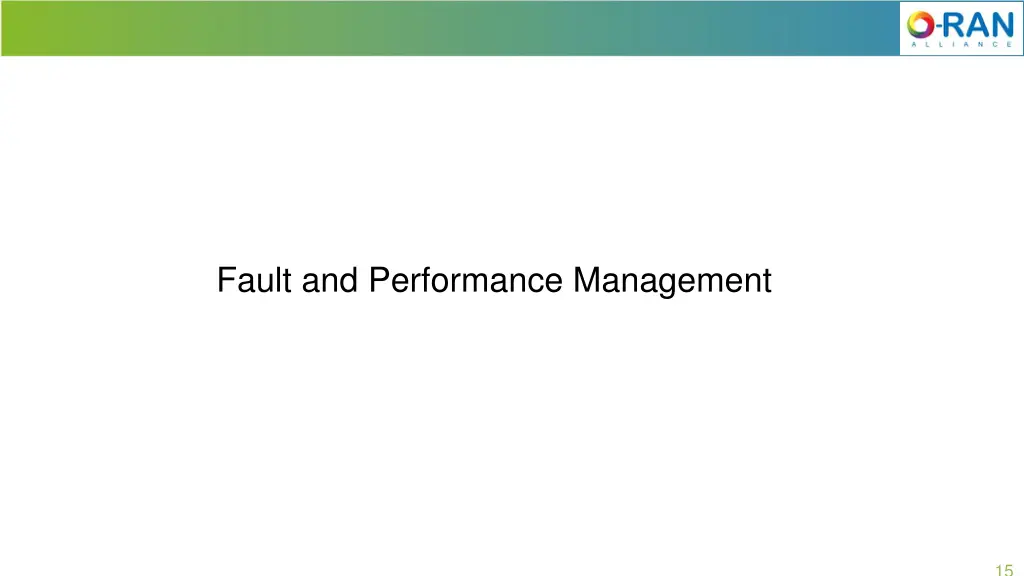 fault and performance management