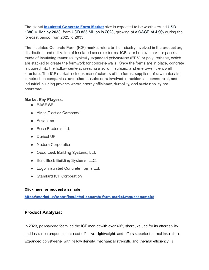 the global insulated concrete form market size