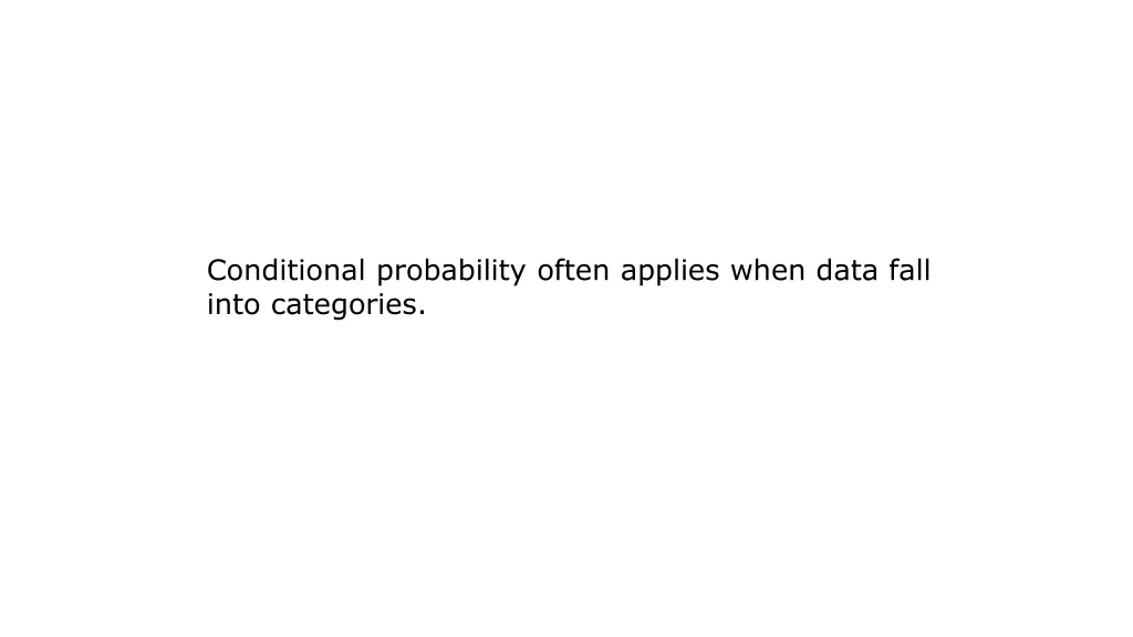 conditional probability often applies when data