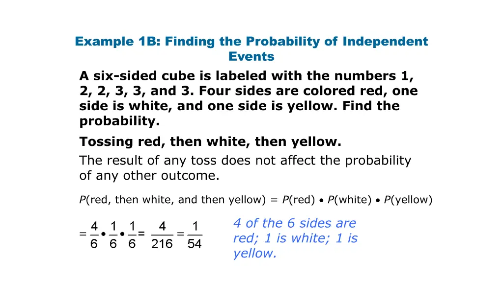 example 1b finding the probability of independent