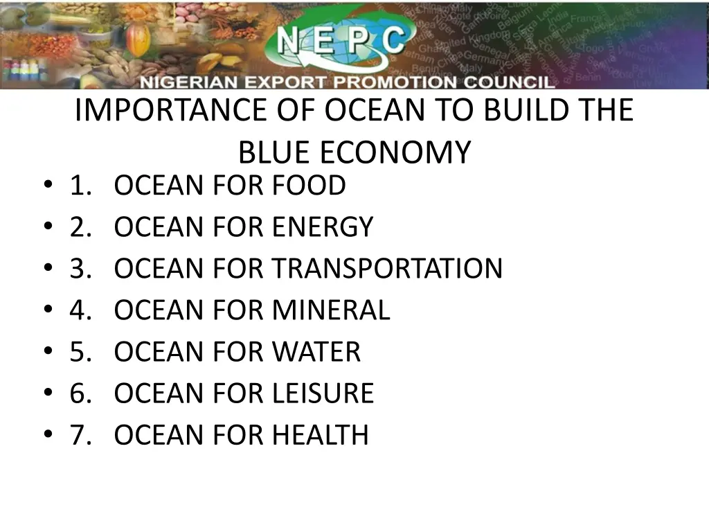 importance of ocean to build the blue economy