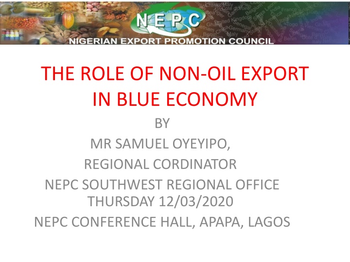 the role of non oil export in blue economy