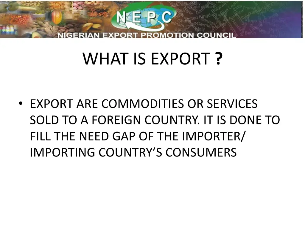 what is export