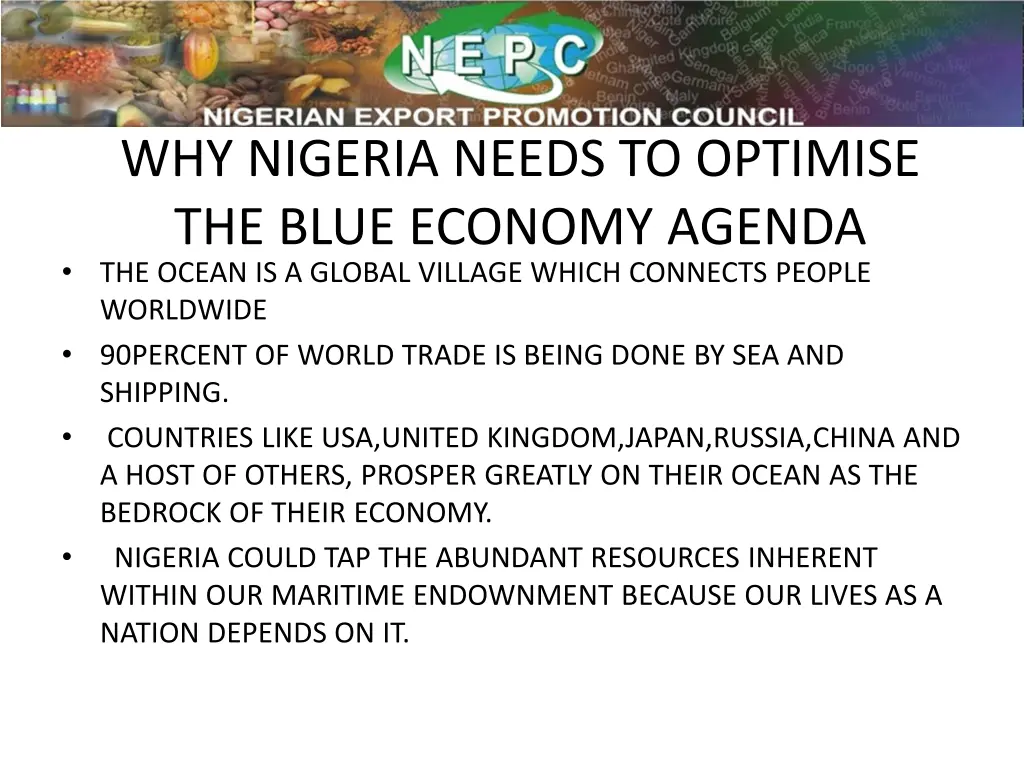 why nigeria needs to optimise the blue economy