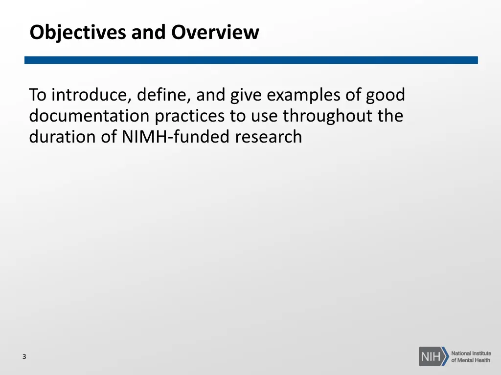 objectives and overview